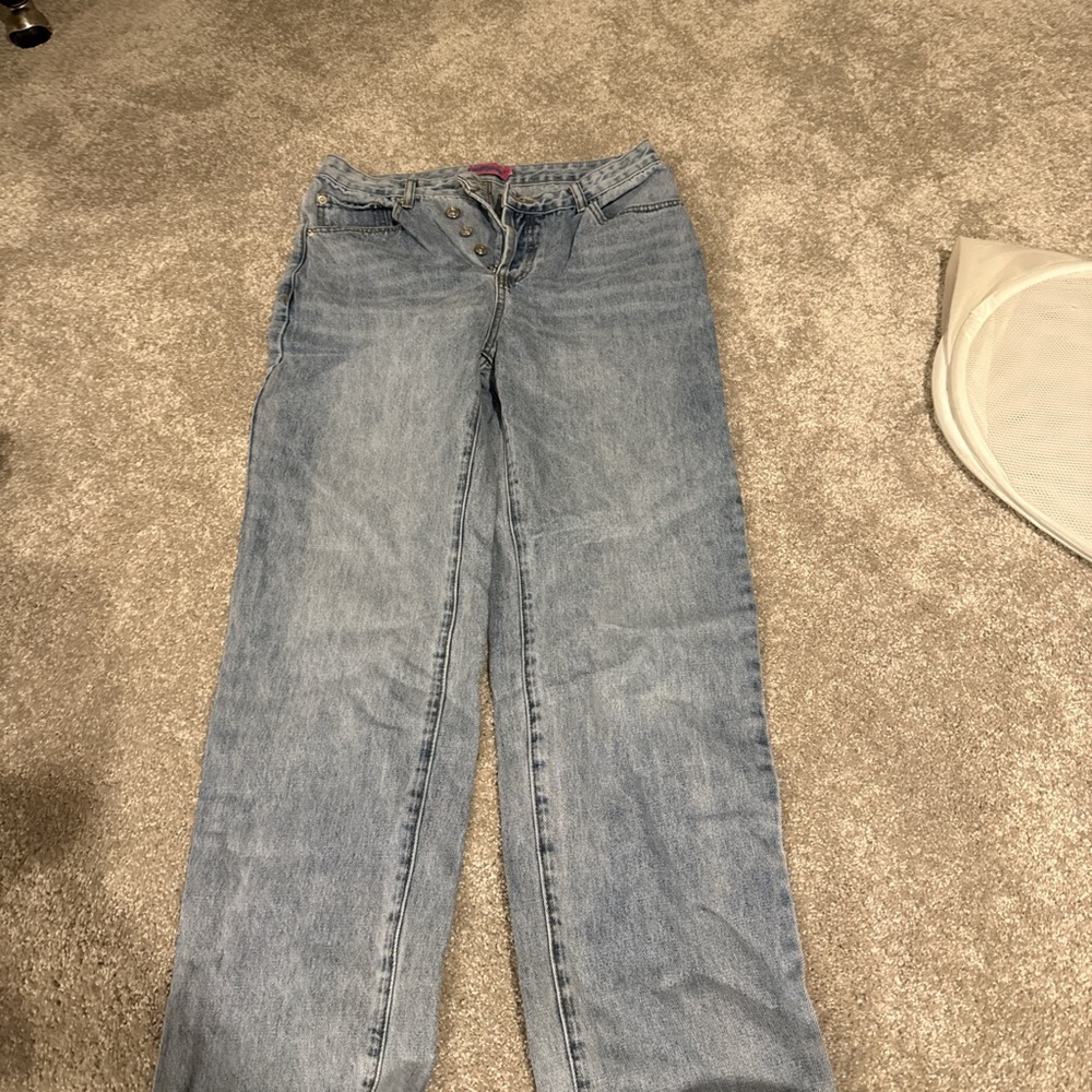 Edikted Blue Straight Leg Jeans Classic Denim